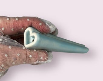 SALE! Matte Baby Blue Tapered Heart Pipe