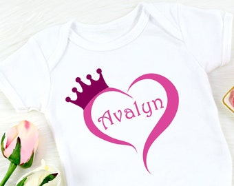 Custom Name Princess Gerber Baby Onesie® - Personalized Newborn Baby Romper - Custom Baby Shower Gift -  Baby Girl Personalized Shirt