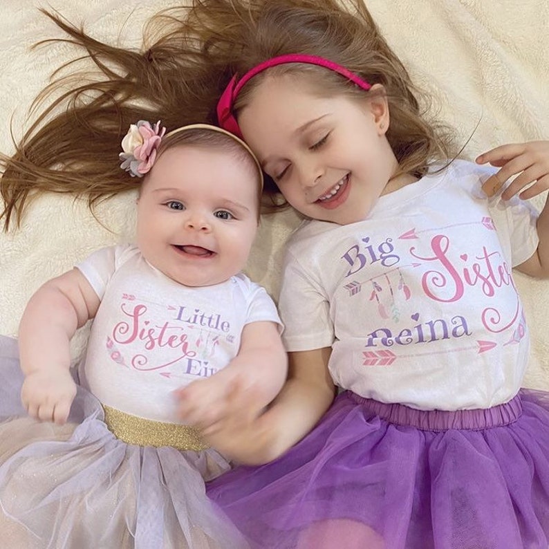 Personalized Big Sister and Little Sister Toddler TShirt Etsy