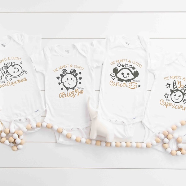 The Newest & Cutest Aries, Taurus, Gemini, Cancer, Leo, Virgo, Libra, Scorpio, Sagittarius, Capricorn, Aquarius and Pisces - Zodiac Onesie®