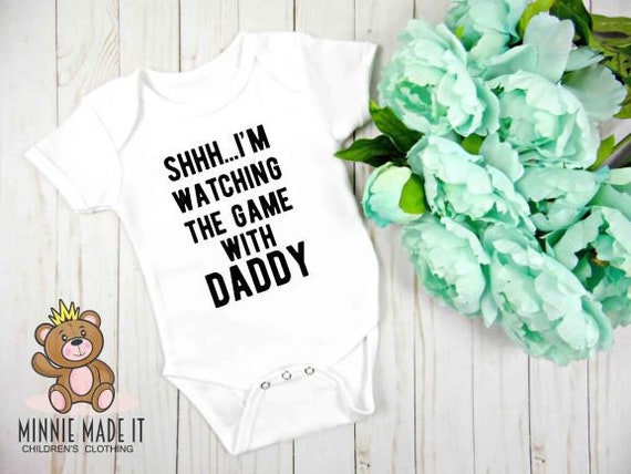 I/'m Watching Game Dad Daddy Custom Baby Unisex Shower Onesie Newborn Bodysuit
