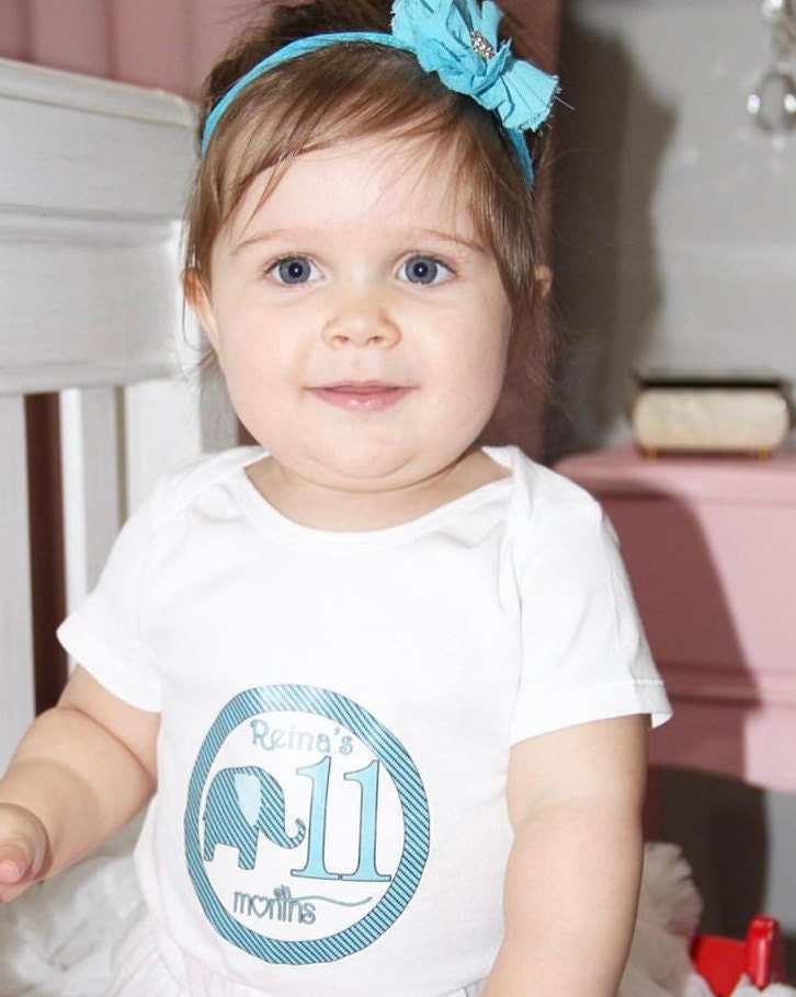 Baby Girl Monthly Onesie® Set of 12 or Set of 5 Elephant Etsy