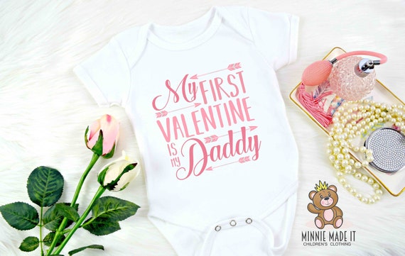 daddy's my first valentine onesie