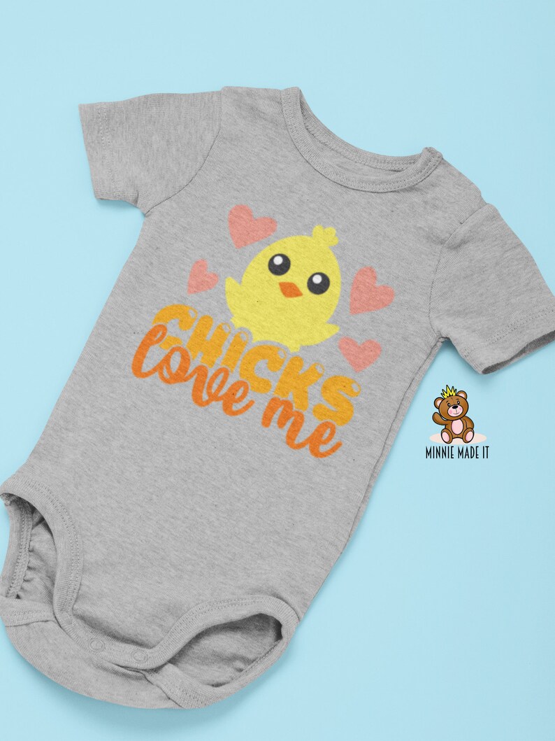 Cute Baby Boy Romper- Easter Baby Onesie\u00ae Toddler Sizes Available Ladies Man Baby Boy Onesie\u00ae Animal Theme Onesie\u00ae Chicks Love Me