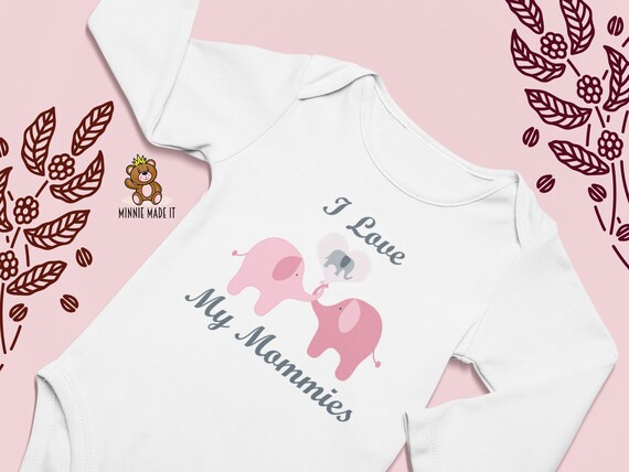 Two Moms Onesie I Love My Mommies Baby Onesie Lesbian Moms Two Mommies Newborn Baby Girl Onesie LGBT Baby Gift Two Mommies Tee Etsy UK