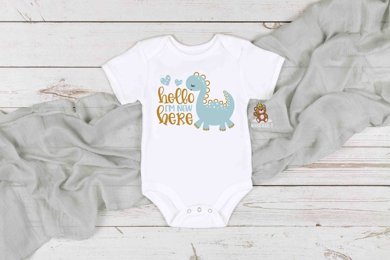 Newborn Baby Boy Onesie® Hello I'm New Here Newborn Etsy