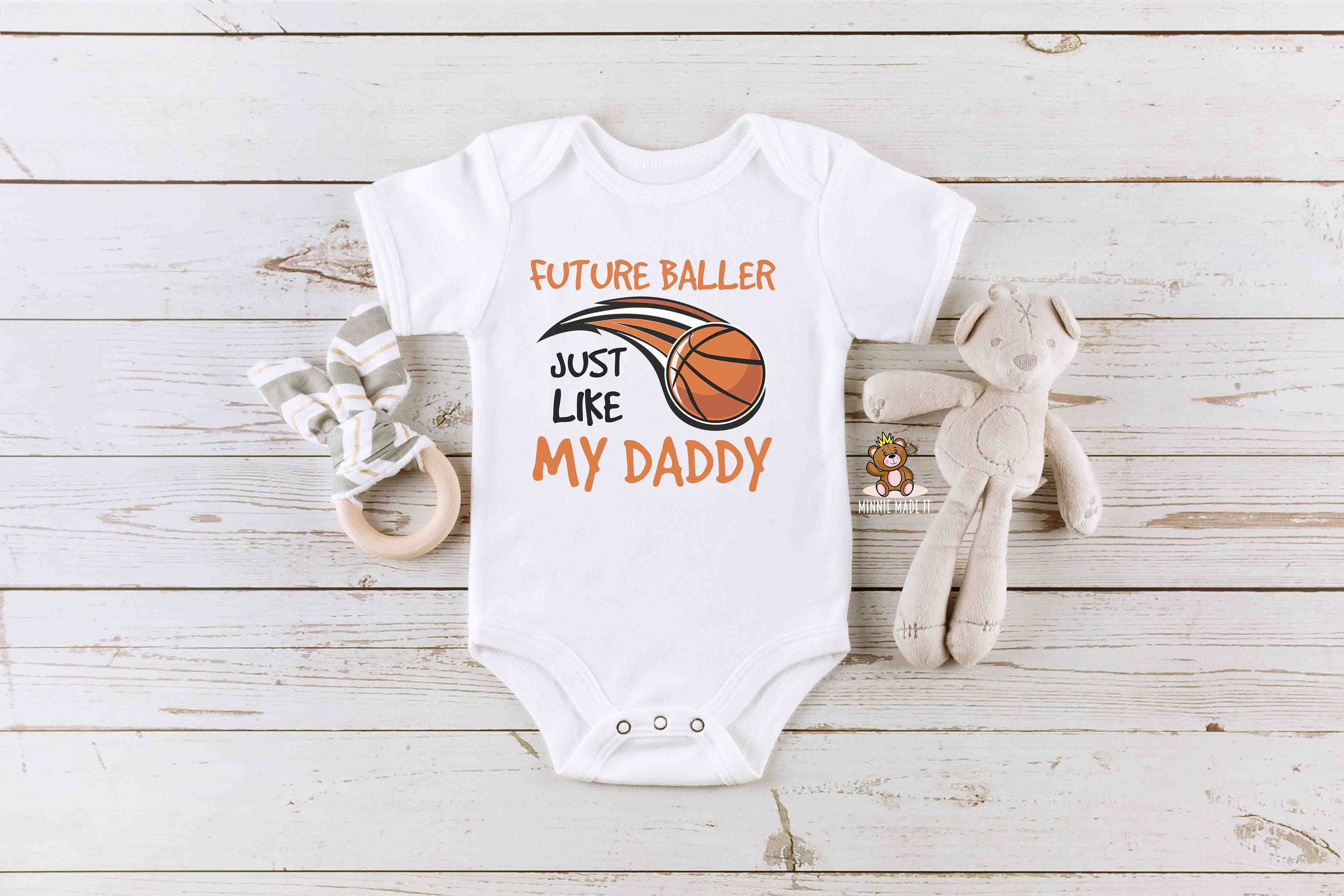 Watching The Lakers with My Daddy Baby Boy Bodysuit Outfit Romper Gift