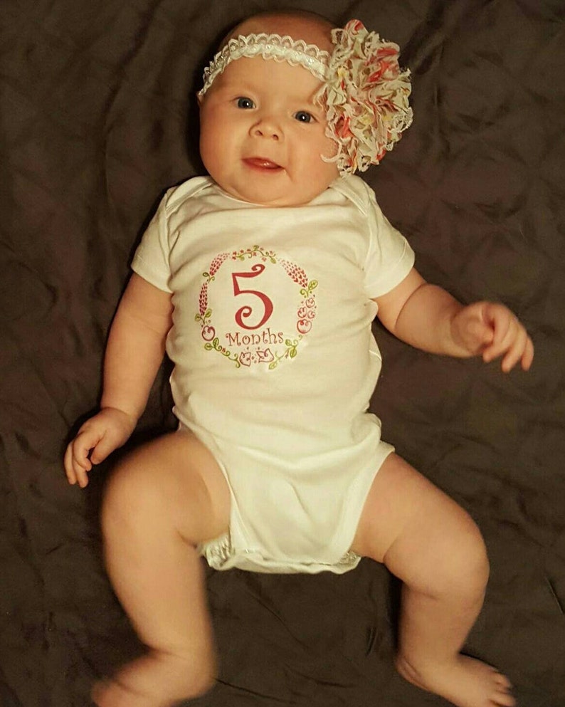 Baby Girl Monthly Onesies® Set of 3 5 or 12 Floral Design Etsy