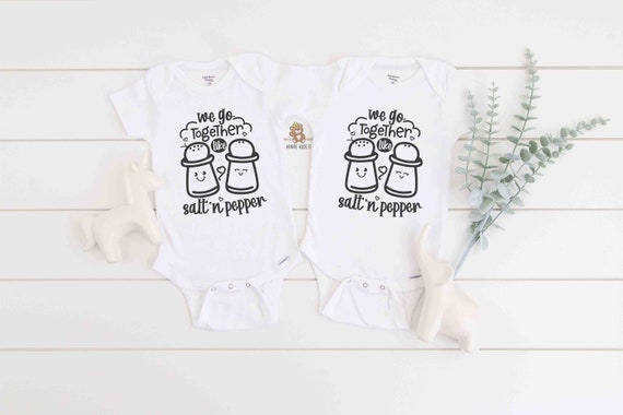 We Go Together Like Salt and Pepper Twins Matching Onesie® Siblings  Matching Shirts Cousins / BFF Shirts Toddler Sizes Available 