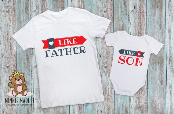 FATHER AND SON MATCHING TEES SET T-SHIRTS SET DAD AND SON LIKE FATHER LIKE SON