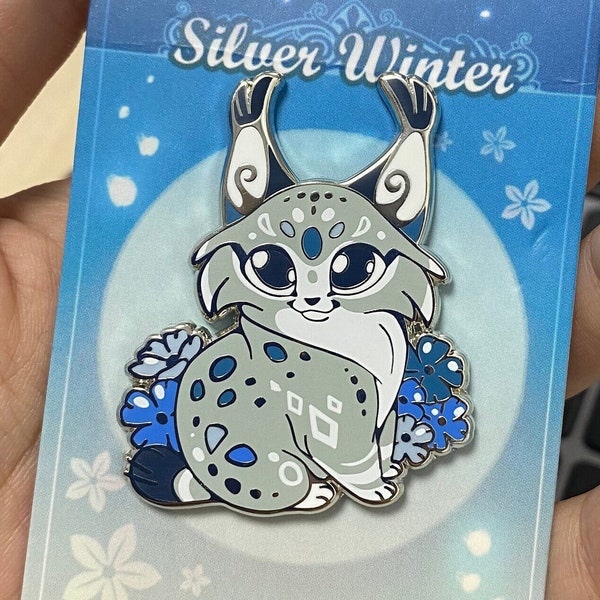 Lynx Silver Winter serie Enamel Pin