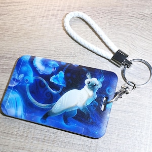 Protège Carte "Saphir dream" - Chat siamois aux poissons combattants