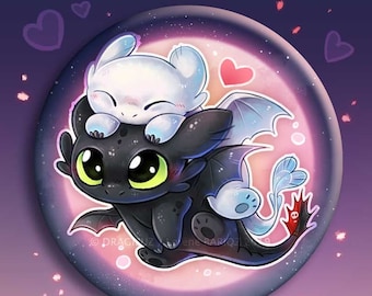 Toothless and lightfurry buttons & Magnets