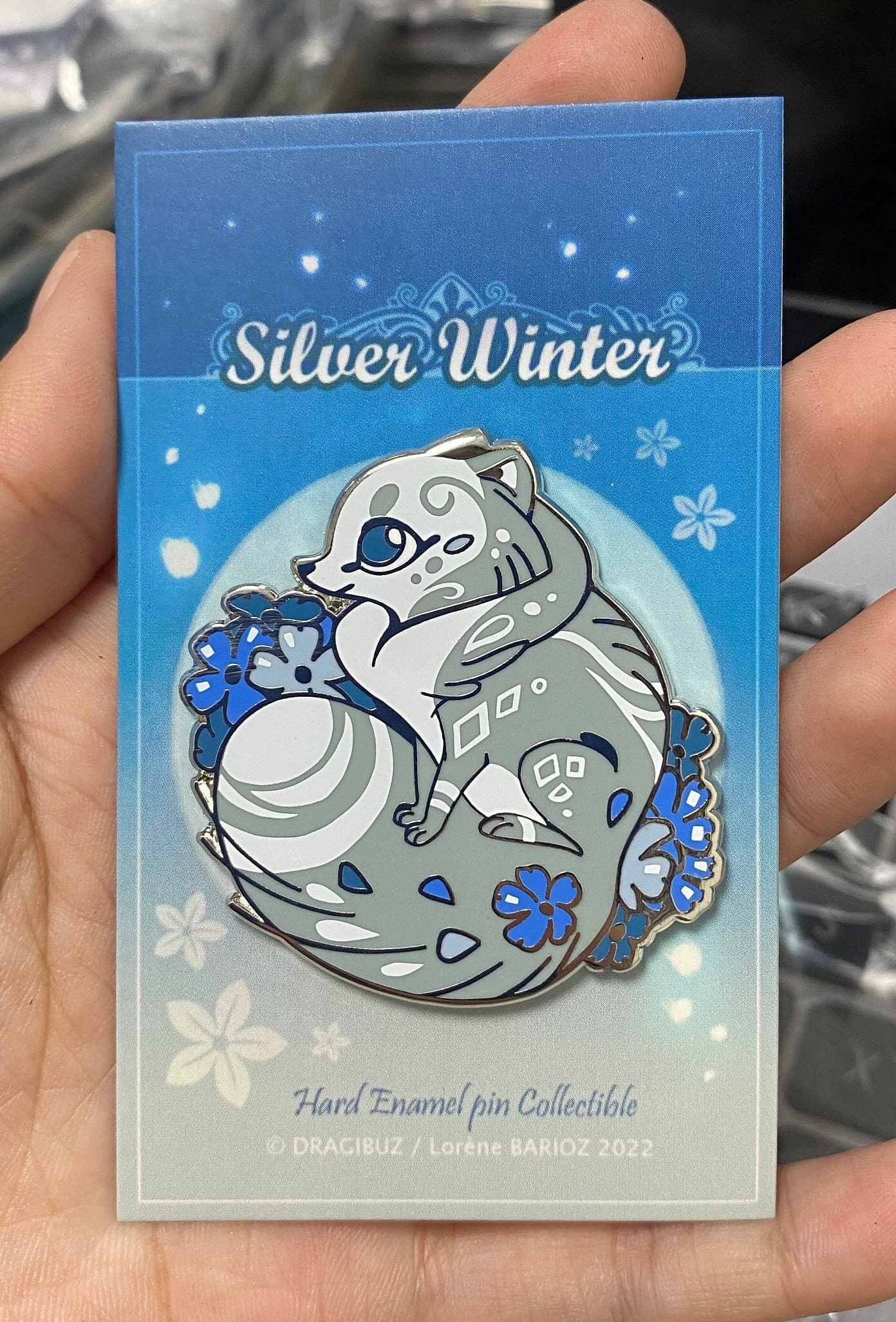 Arctic Fox Winter Silver serie Hard Enamel Pin
