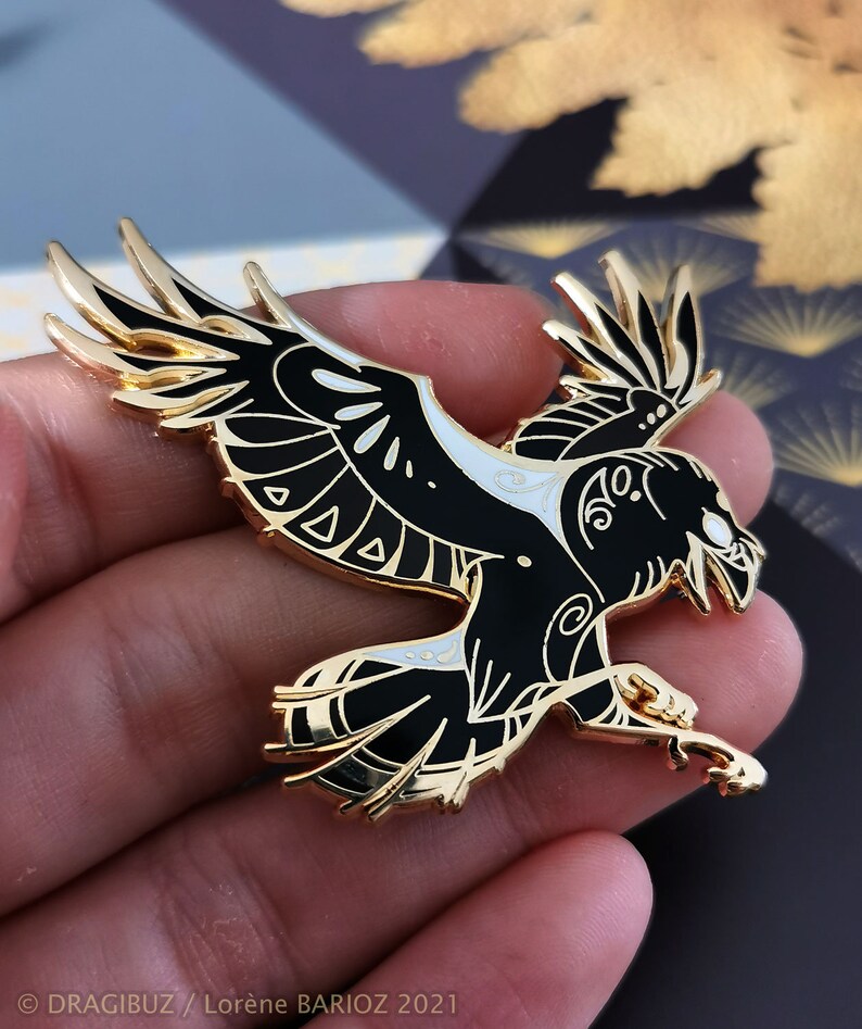 Crow Hard Enamel Pin image 3