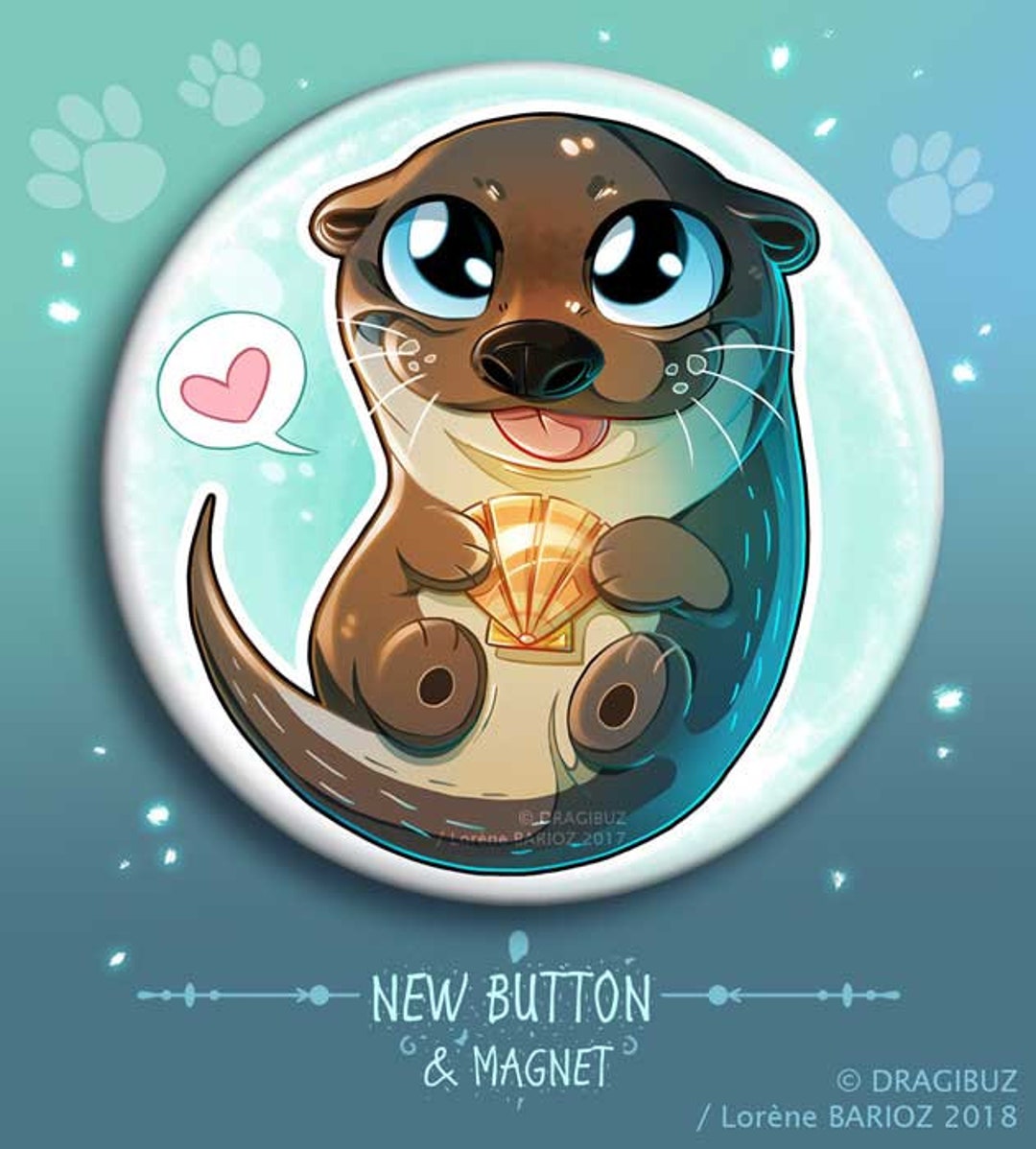 Otter Buttons & Magnets - Etsy