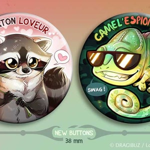 Lover Raccoon and Camel'espion buttons