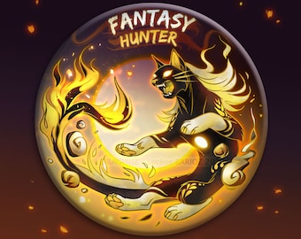 Fantasy Hunter buttons & Magnets