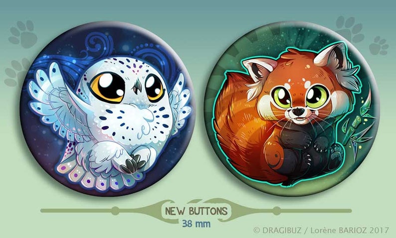 Harfang and Red Panda buttons Harfang and Red Panda buttons