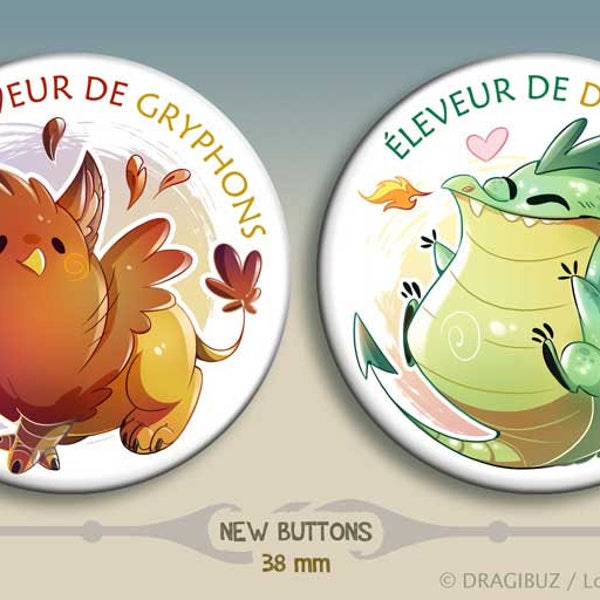 Gryphon and Dragon Trainers buttons