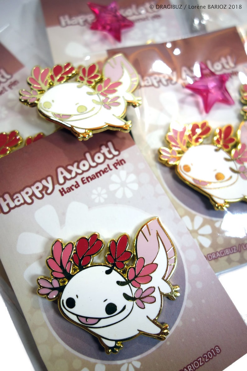 Happy Axolotl Hard Enamel Pin