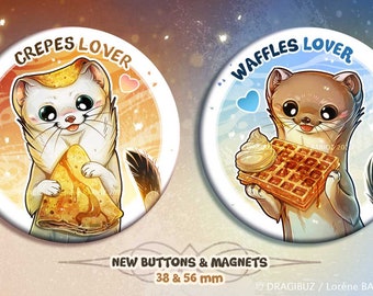 Badges & Magnete Crepes - Waffelliebhaber