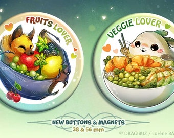 Badges & Magnets Fruits - Veggie Lovers