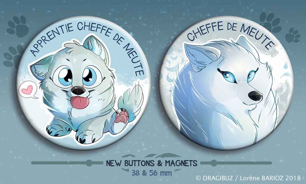 Apprentice and Pack leader buttons & Magnets