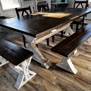 Rustic Farmhouse Table and Benches