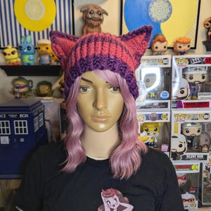 Alice in Wonderland Inspired Custom Made Cheshire Cat Hat, Pink and Purple, Blue and Grey or Halloween Black and Orange - Free Shipping!