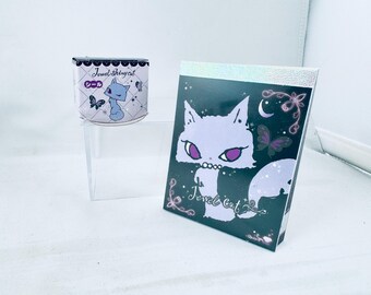 San-X Jewel Cat mini notepad and sticker box set.  NEW 2006.   Made in Japan