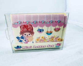Monchhichi Mini Letter Set w/stickers. NEW Dated 2004. Sekiguchi Kodansha Stationary