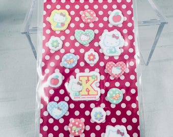 Sanrio Hello puffy style sticker sheet.  Dated 2004.  Made in Korea