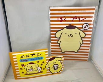 Sanrio Pom Pom Purin letter set & memo pad w/muffin Japan 1998 NEW