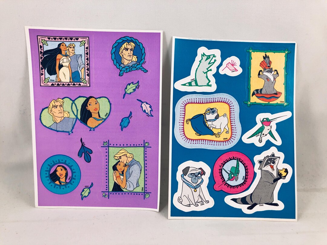 Disney Pocahontas / Meeko Sticker Sheet Sandylion Free Shipping - Etsy ...