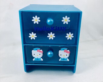 vintage Sanrio Hello Kitty small desk shelf / trinket box w/drawers.  Nurse theme. Japan