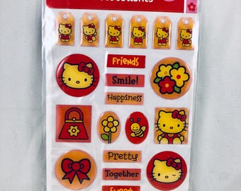 Sanrio Hello Kitty gem style sticker sheet.  Scrapbooking.  Dated 2005.  Sandylion NEW