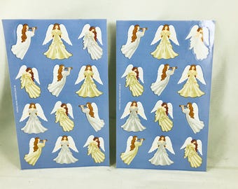 2 winged Angelic Angel sticker sheets. Sandylion. Dated 2005 Free shipping