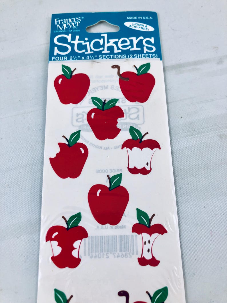 Apples Sticker Sheet. 2 Sheets. Made by Frances Meyer NEW. - Etsy