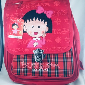 Vintage Chibi Maruko Chan ( Momoko Sakura) Red Backpack  display picture 3
