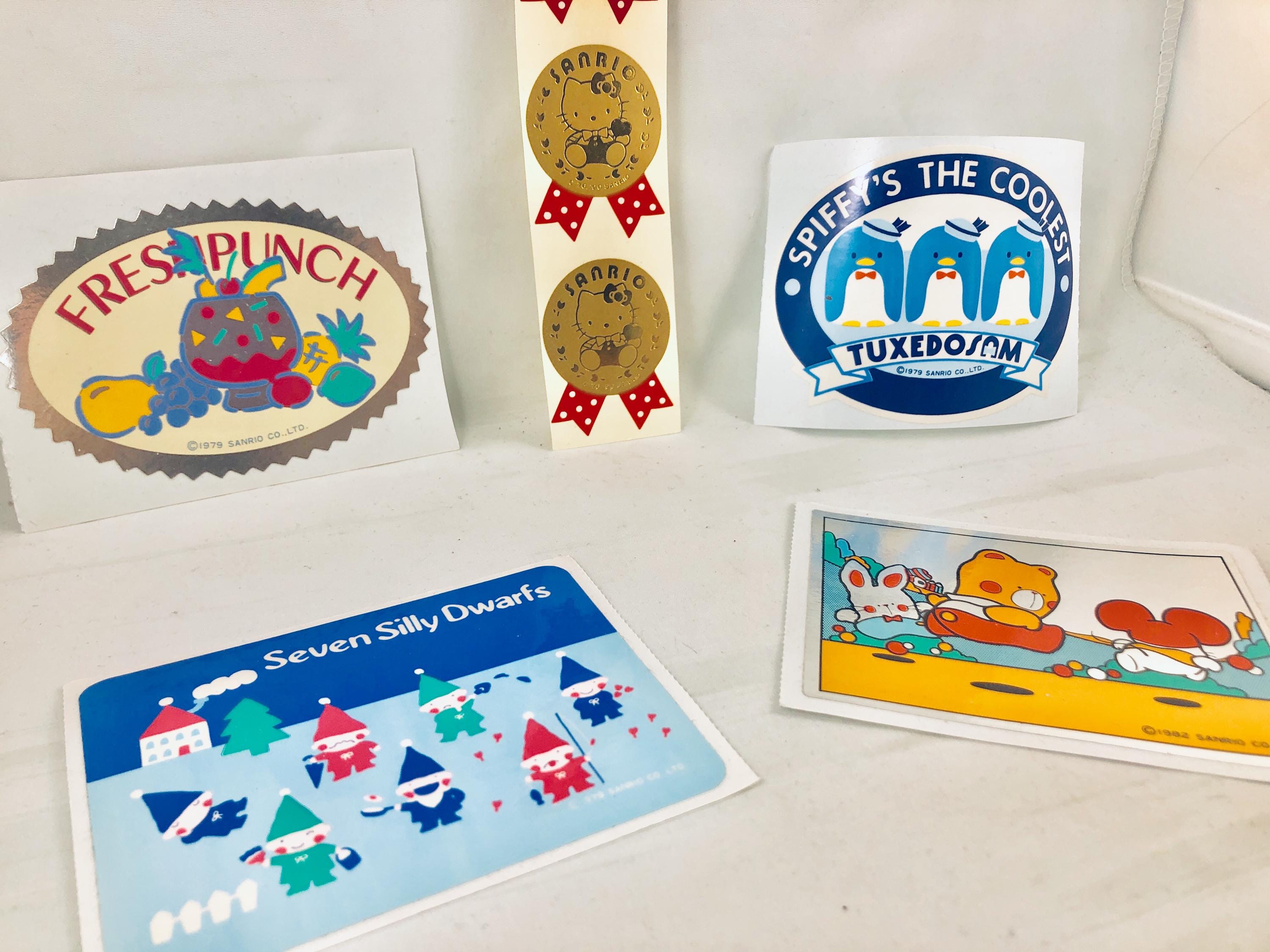 Lot of Vintage Sanrio Stickers. Including Hello Kitty Ribbon