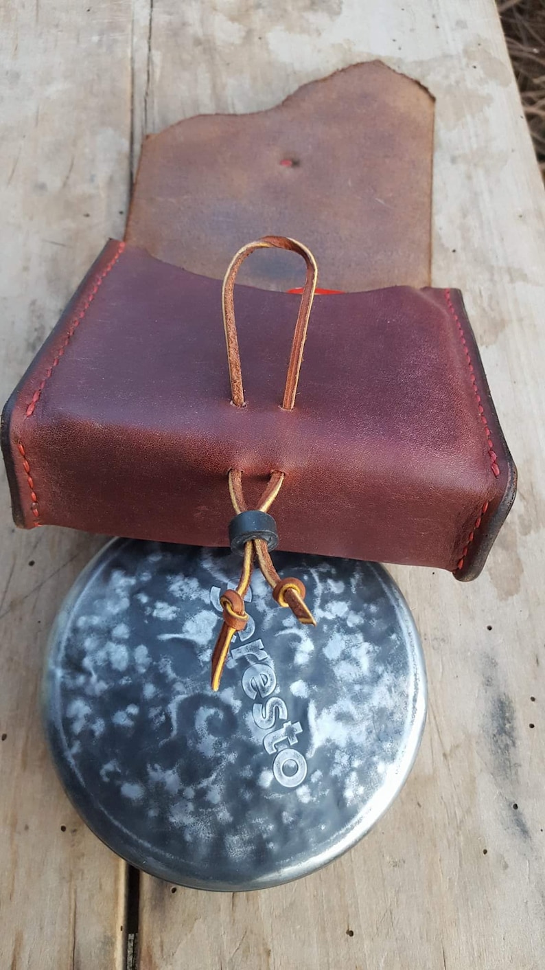 Bushcraft Large Leather fire kit pouch with huge tin possibles pouch Altoids tin belt pouch camping hiking EDC survival item.