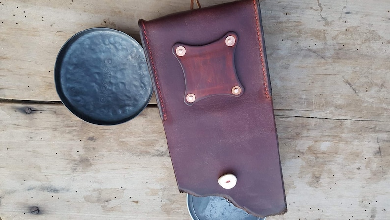 Bushcraft Large Leather fire kit pouch with huge tin possibles pouch Altoids tin belt pouch camping hiking EDC survival item.