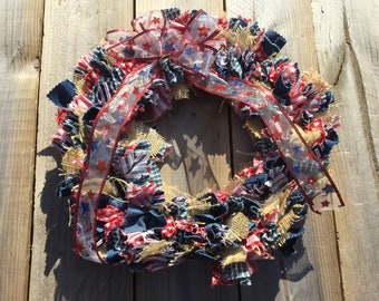 Patriotic Rag Wreath