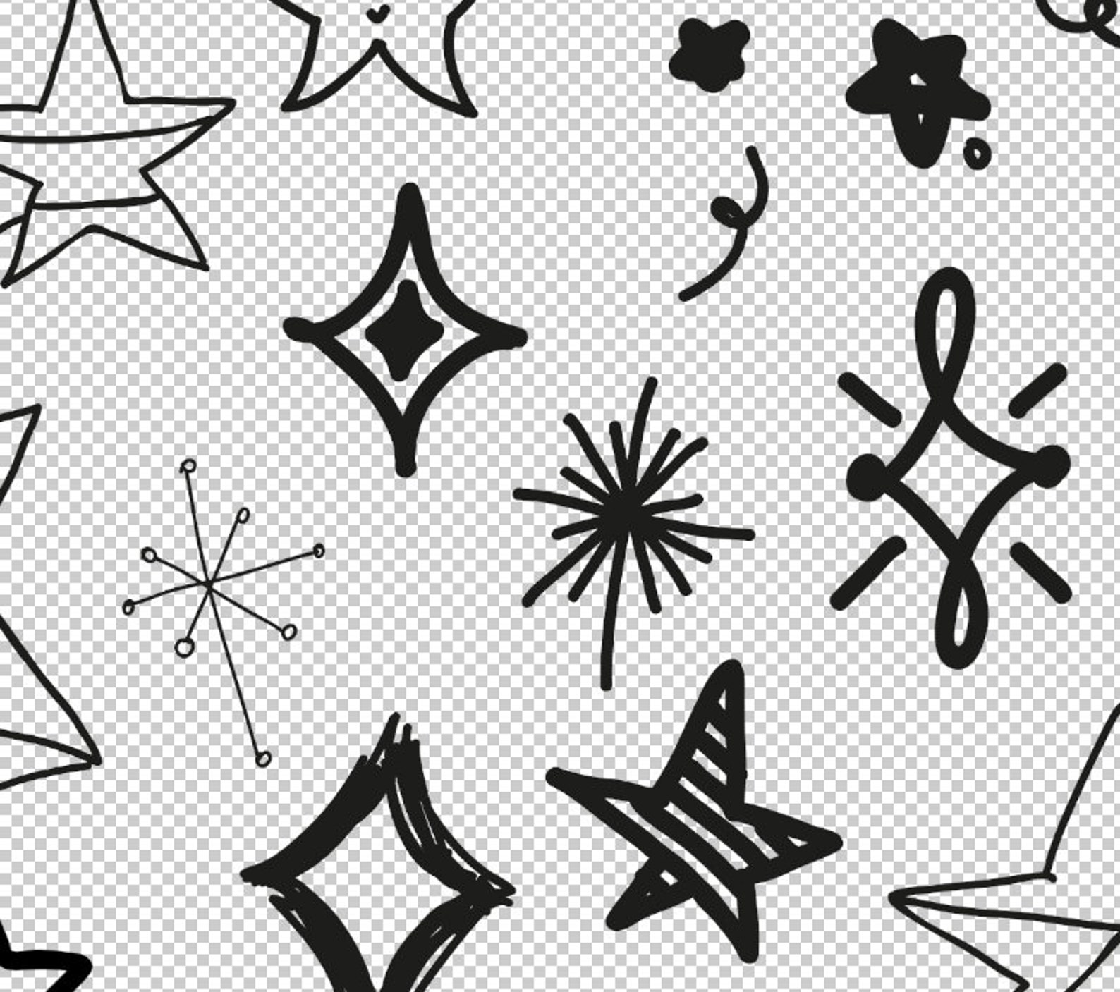 Hand gezeichnet niedliche Sterne Vektor Doodle digitale - Etsy.de