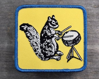 Ferdinand Drumming Squirrel Embroidered Patch