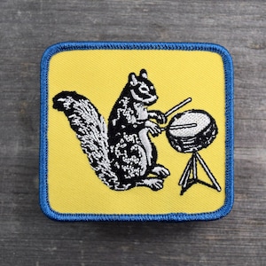 Ferdinand Drumming Squirrel Embroidered Patch