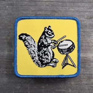 Ferdinand Drumming Squirrel Embroidered Patch