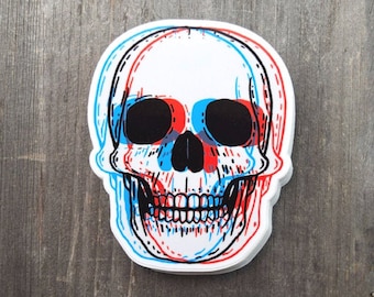 3D Skull Vinyl Sticker