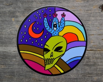 Skull & Cactus Vinyl Sticker